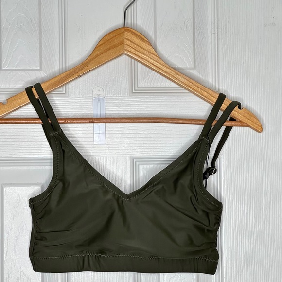 NEW Universal Standard‎ Sport Bikini Swim Top Green Ruched Adjustable 3XS (S) - Picture 2 of 10